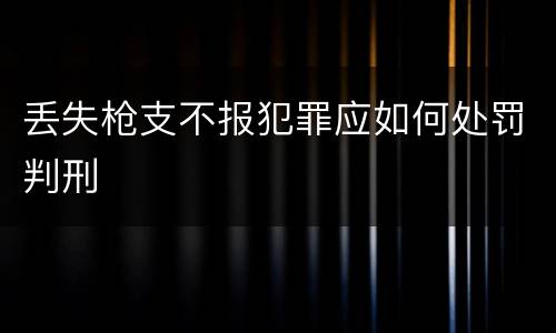 丢失枪支不报犯罪应如何处罚判刑