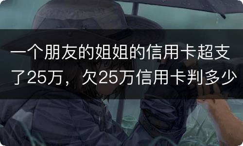 一个朋友的姐姐的信用卡超支了25万，欠25万信用卡判多少年