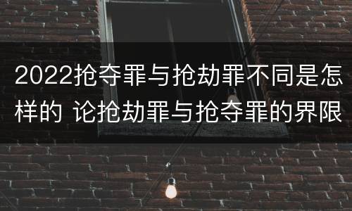 2022抢夺罪与抢劫罪不同是怎样的 论抢劫罪与抢夺罪的界限