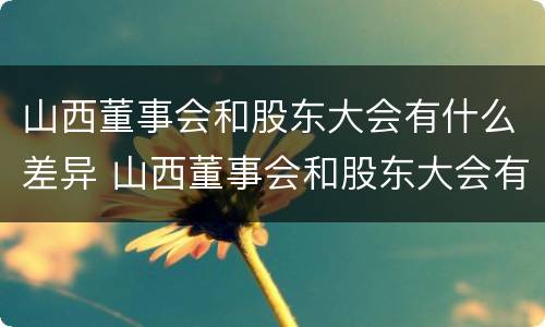 山西董事会和股东大会有什么差异 山西董事会和股东大会有什么差异