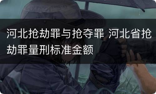 河北抢劫罪与抢夺罪 河北省抢劫罪量刑标准金额