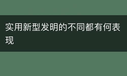 实用新型发明的不同都有何表现