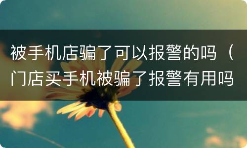 被手机店骗了可以报警的吗（门店买手机被骗了报警有用吗,钱能追回吗）