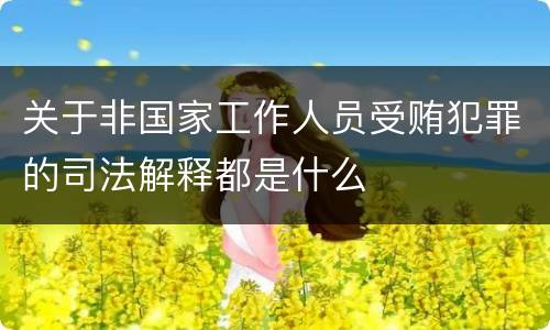 关于非国家工作人员受贿犯罪的司法解释都是什么