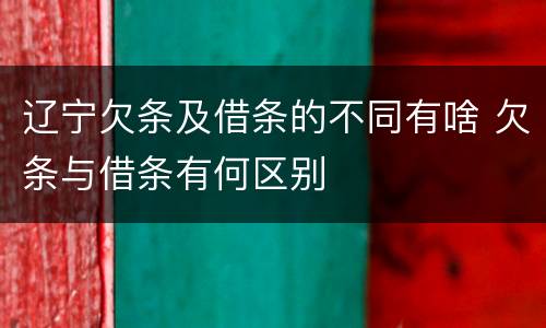 辽宁欠条及借条的不同有啥 欠条与借条有何区别