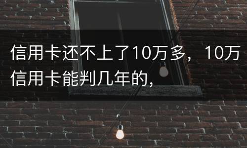 信用卡还不上了10万多，10万信用卡能判几年的，