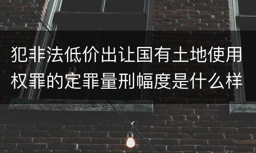 犯非法低价出让国有土地使用权罪的定罪量刑幅度是什么样的