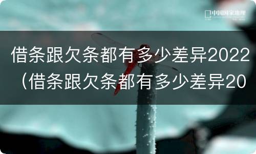 借条跟欠条都有多少差异2022（借条跟欠条都有多少差异2022怎么写）