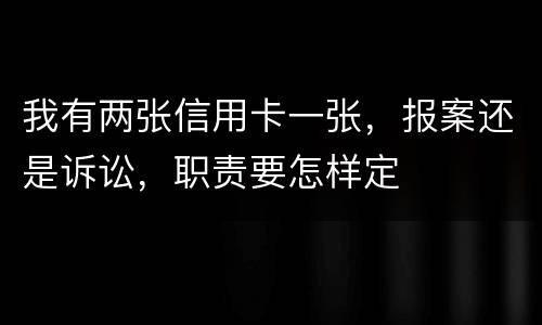 我有两张信用卡一张，报案还是诉讼，职责要怎样定
