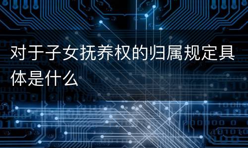 对于子女抚养权的归属规定具体是什么