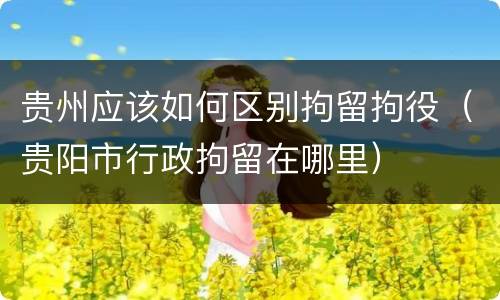 贵州应该如何区别拘留拘役（贵阳市行政拘留在哪里）