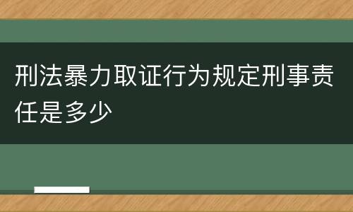 刑法暴力取证行为规定刑事责任是多少