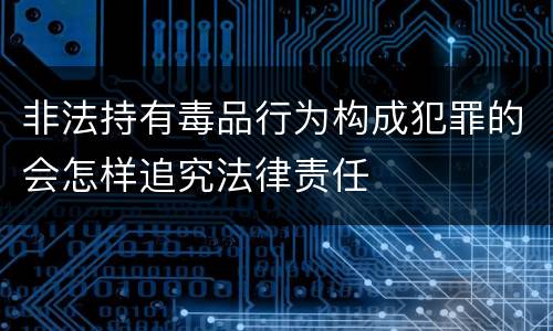 非法持有毒品行为构成犯罪的会怎样追究法律责任