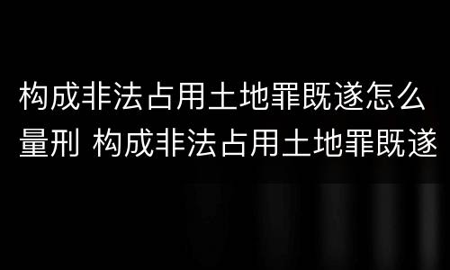 构成非法占用土地罪既遂怎么量刑 构成非法占用土地罪既遂怎么量刑标准