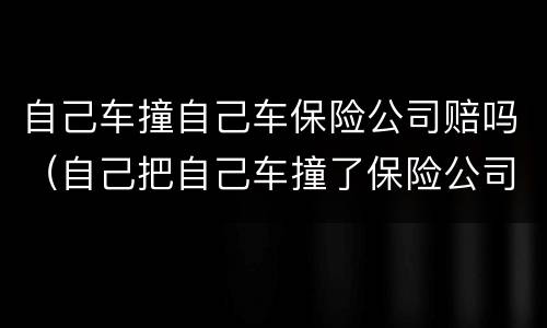 自己车撞自己车保险公司赔吗（自己把自己车撞了保险公司赔吗）