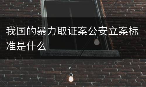 我国的暴力取证案公安立案标准是什么
