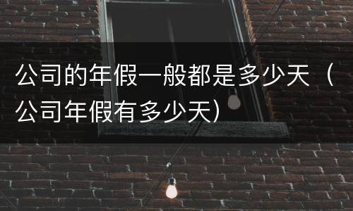 公司的年假一般都是多少天（公司年假有多少天）