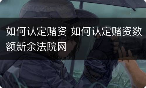 如何认定赌资 如何认定赌资数额新余法院网