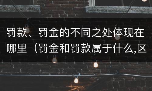 罚款、罚金的不同之处体现在哪里（罚金和罚款属于什么,区别在哪儿）