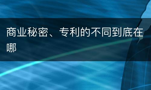 商业秘密、专利的不同到底在哪