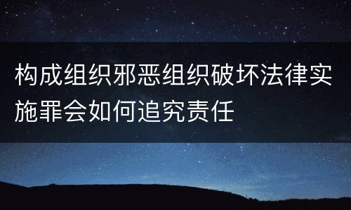 构成组织邪恶组织破坏法律实施罪会如何追究责任