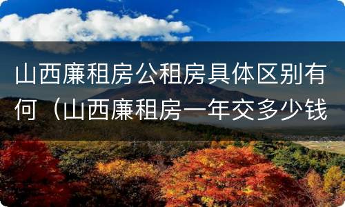 山西廉租房公租房具体区别有何（山西廉租房一年交多少钱）