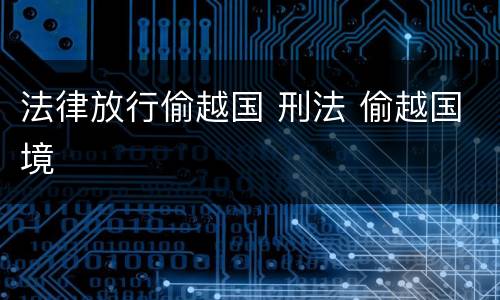 法律放行偷越国 刑法 偷越国境