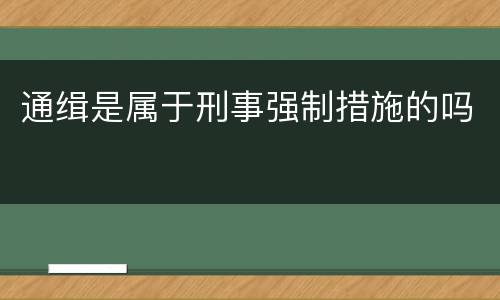 通缉是属于刑事强制措施的吗