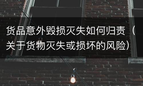 货品意外毁损灭失如何归责（关于货物灭失或损坏的风险）