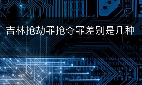 吉林抢劫罪抢夺罪差别是几种