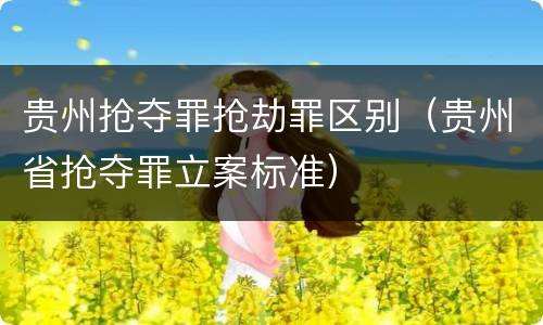 贵州抢夺罪抢劫罪区别（贵州省抢夺罪立案标准）