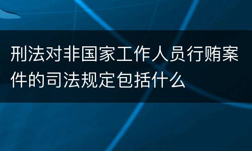 刑法对非国家工作人员行贿案件的司法规定包括什么