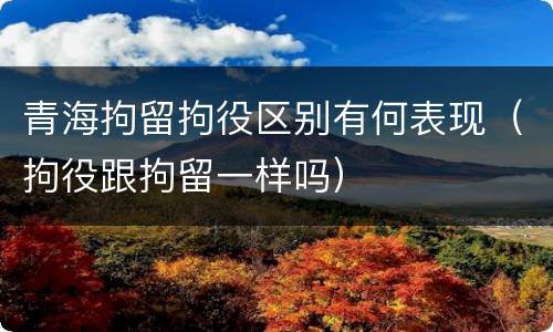 青海拘留拘役区别有何表现（拘役跟拘留一样吗）