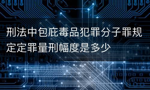 刑法中包庇毒品犯罪分子罪规定定罪量刑幅度是多少
