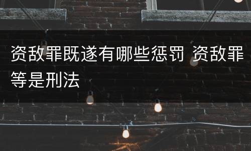 资敌罪既遂有哪些惩罚 资敌罪等是刑法