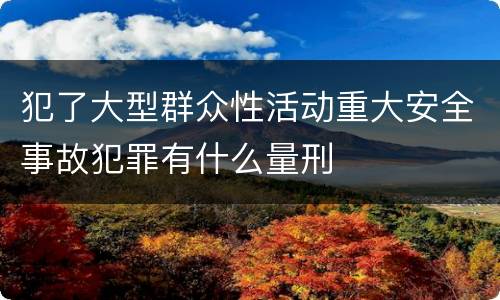 犯了大型群众性活动重大安全事故犯罪有什么量刑