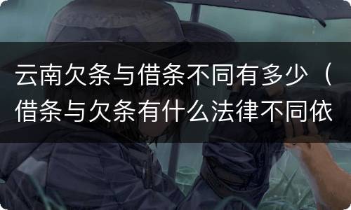 云南欠条与借条不同有多少（借条与欠条有什么法律不同依据）
