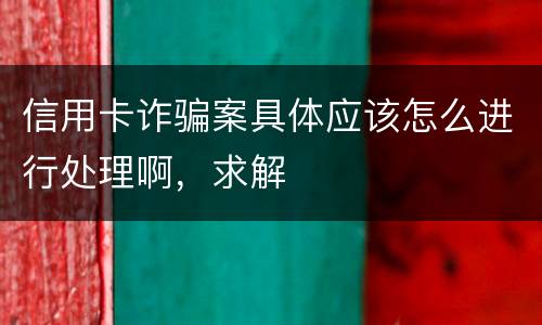 信用卡诈骗案具体应该怎么进行处理啊，求解