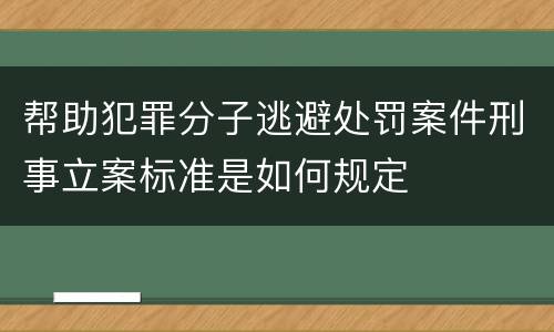帮助犯罪分子逃避处罚案件刑事立案标准是如何规定