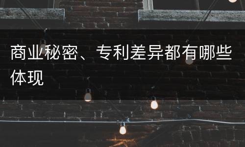 商业秘密、专利差异都有哪些体现