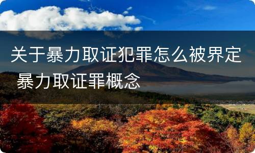 关于暴力取证犯罪怎么被界定 暴力取证罪概念