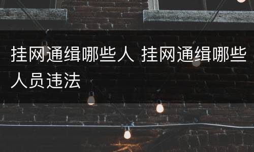挂网通缉哪些人 挂网通缉哪些人员违法