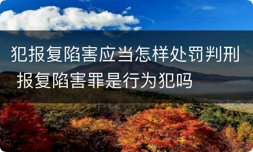 犯报复陷害应当怎样处罚判刑 报复陷害罪是行为犯吗