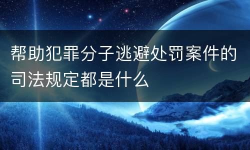 帮助犯罪分子逃避处罚案件的司法规定都是什么