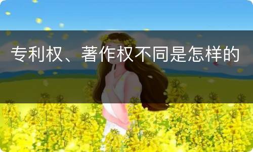 专利权、著作权不同是怎样的