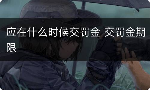 应在什么时候交罚金 交罚金期限
