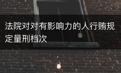 法院对对有影响力的人行贿规定量刑档次