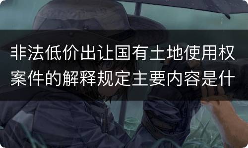 非法低价出让国有土地使用权案件的解释规定主要内容是什么