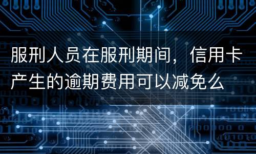 服刑人员在服刑期间，信用卡产生的逾期费用可以减免么