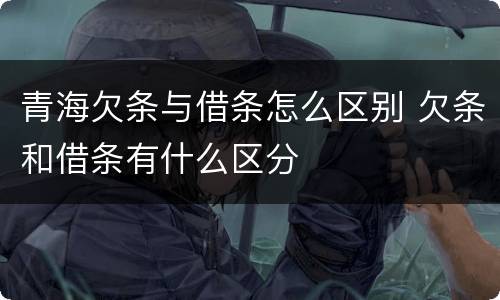 青海欠条与借条怎么区别 欠条和借条有什么区分